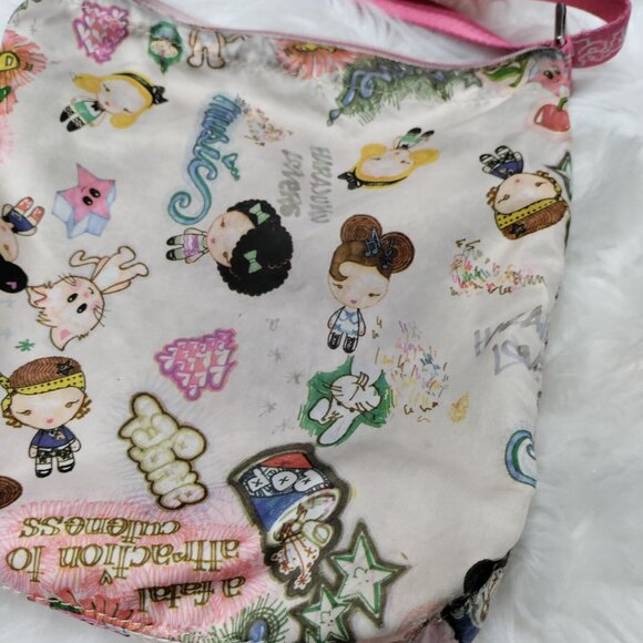 Harajuku Lovers Cute Cartoon Graphics Pink Strap Twee Crossbody Satchel Bag - Picture 4 of 12